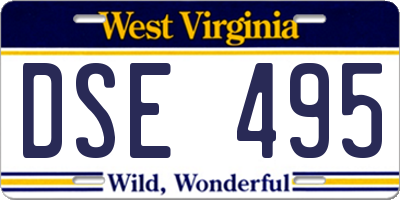 WV license plate DSE495