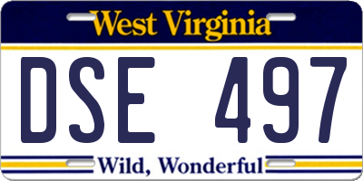 WV license plate DSE497