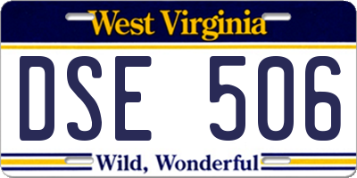 WV license plate DSE506