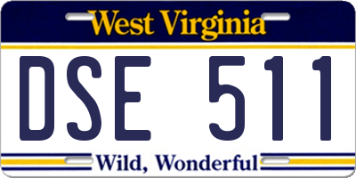 WV license plate DSE511