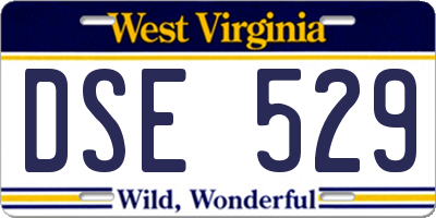 WV license plate DSE529