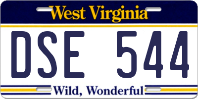WV license plate DSE544