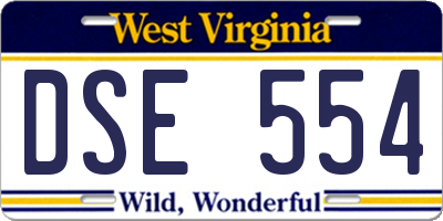 WV license plate DSE554