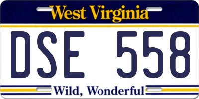 WV license plate DSE558