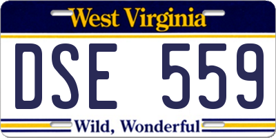 WV license plate DSE559