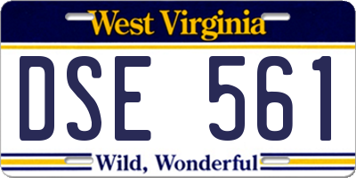 WV license plate DSE561