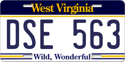 WV license plate DSE563