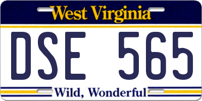 WV license plate DSE565