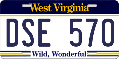 WV license plate DSE570