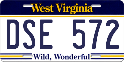 WV license plate DSE572