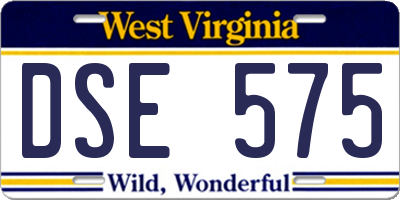WV license plate DSE575