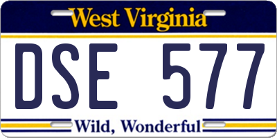 WV license plate DSE577