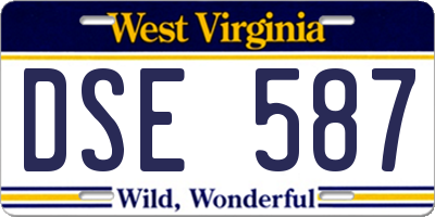 WV license plate DSE587