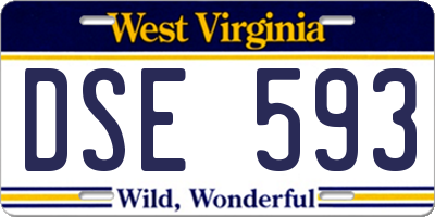 WV license plate DSE593