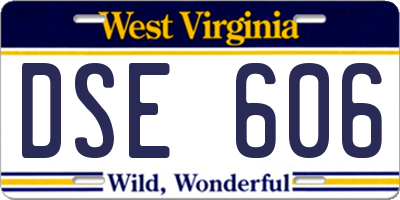 WV license plate DSE606