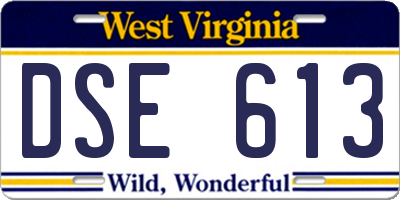 WV license plate DSE613