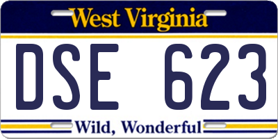 WV license plate DSE623