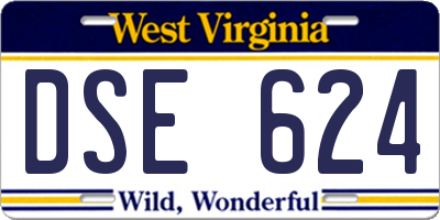 WV license plate DSE624
