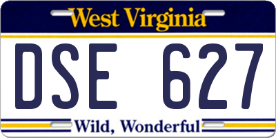 WV license plate DSE627