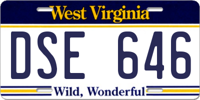 WV license plate DSE646