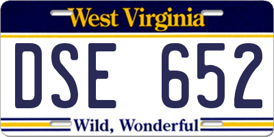 WV license plate DSE652
