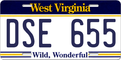 WV license plate DSE655