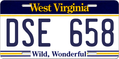 WV license plate DSE658