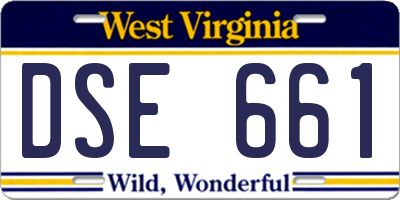WV license plate DSE661
