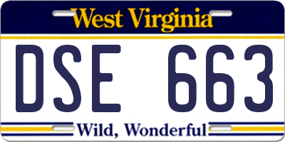 WV license plate DSE663