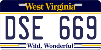 WV license plate DSE669