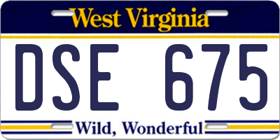 WV license plate DSE675