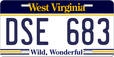WV license plate DSE683