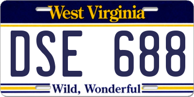 WV license plate DSE688