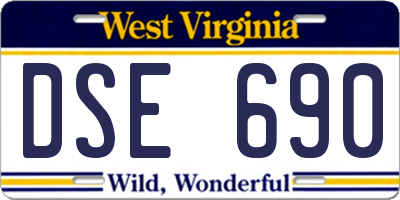 WV license plate DSE690