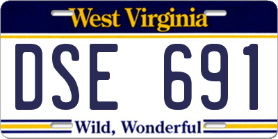 WV license plate DSE691