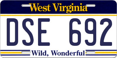 WV license plate DSE692