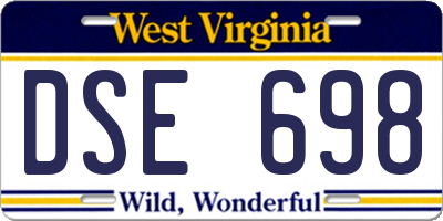 WV license plate DSE698