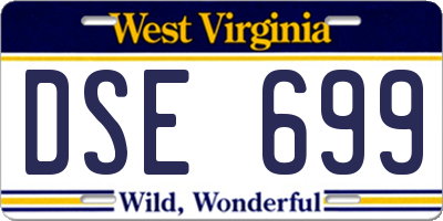 WV license plate DSE699
