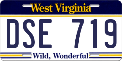 WV license plate DSE719