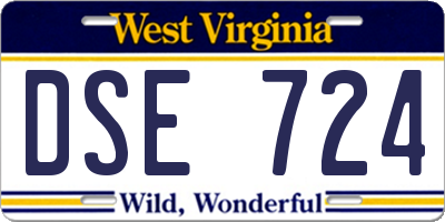 WV license plate DSE724