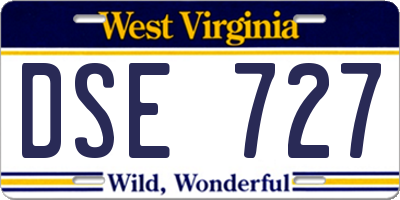 WV license plate DSE727