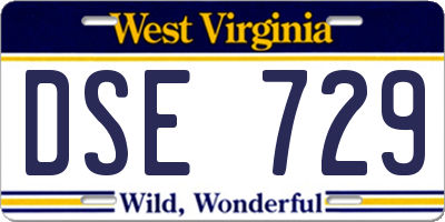 WV license plate DSE729