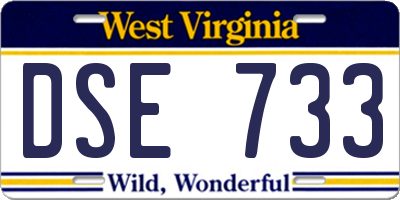 WV license plate DSE733