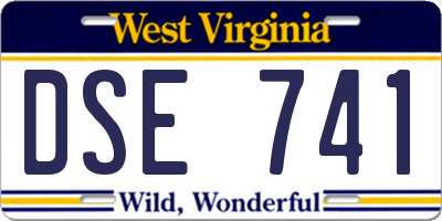 WV license plate DSE741