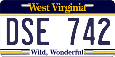 WV license plate DSE742