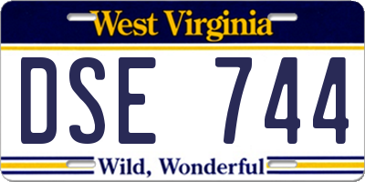 WV license plate DSE744