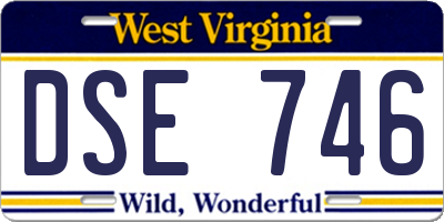 WV license plate DSE746
