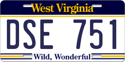 WV license plate DSE751