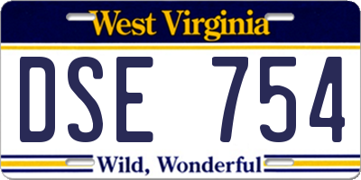 WV license plate DSE754