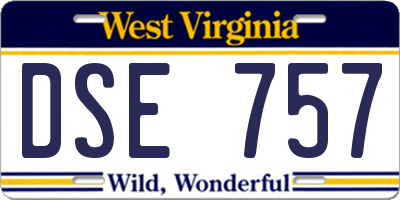 WV license plate DSE757